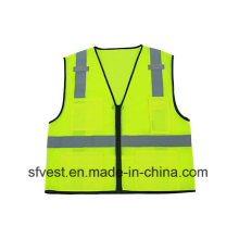 Fluoreszierende reflektierende Sicherheitsweste aus 100% Polyester-Mesh